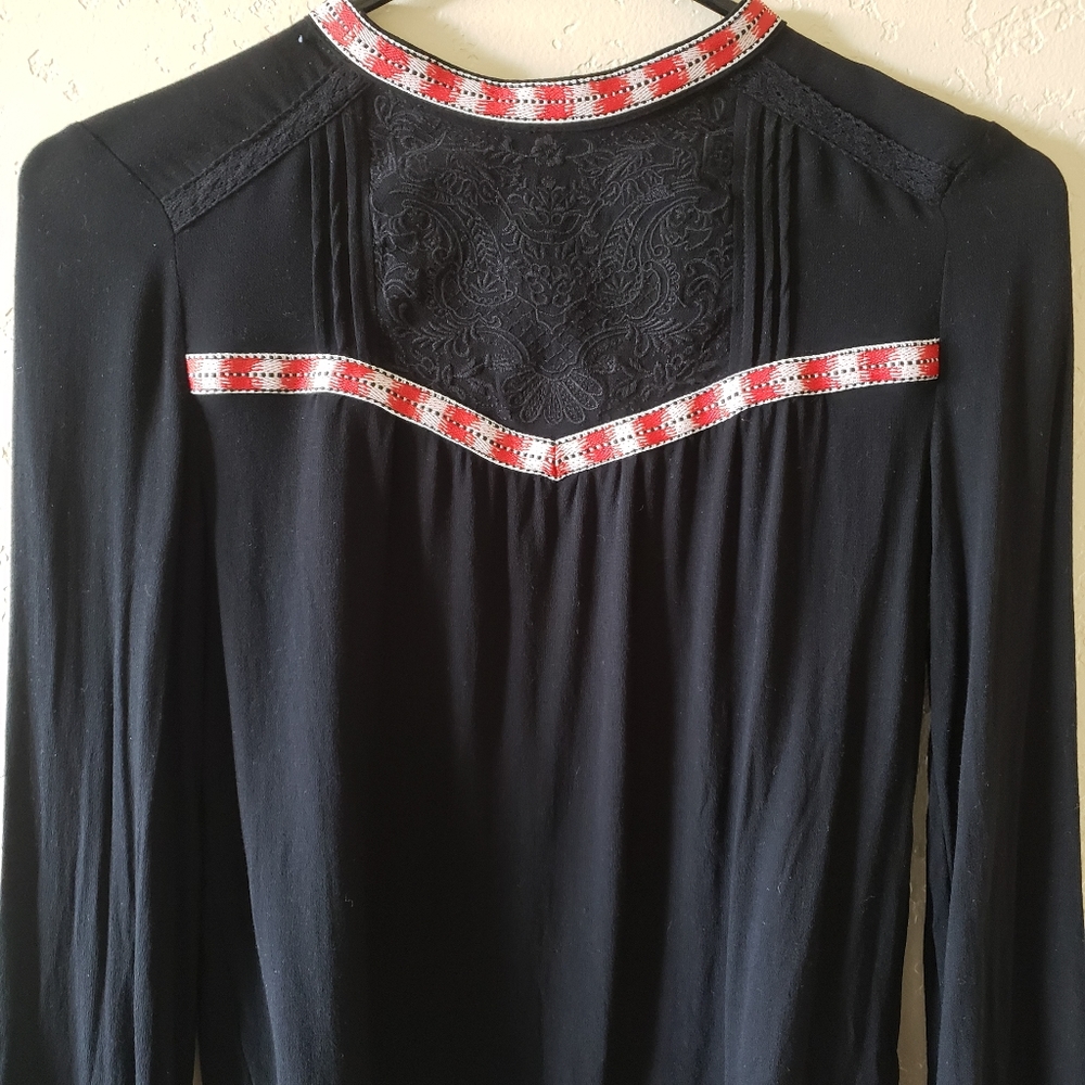 Vintage mod-victorian embroidered blouse